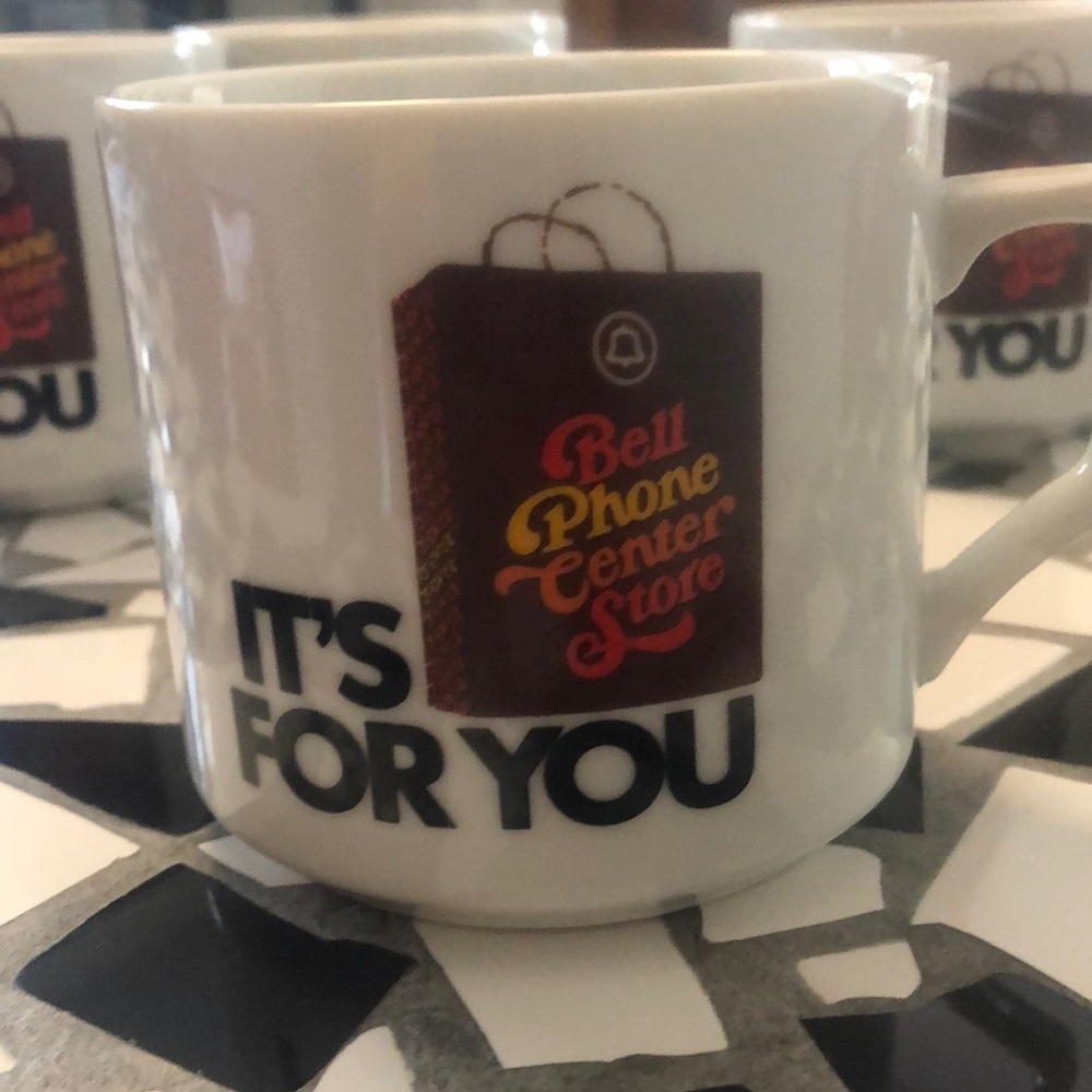 Vintage Bell Phone Center Coffee Mugs